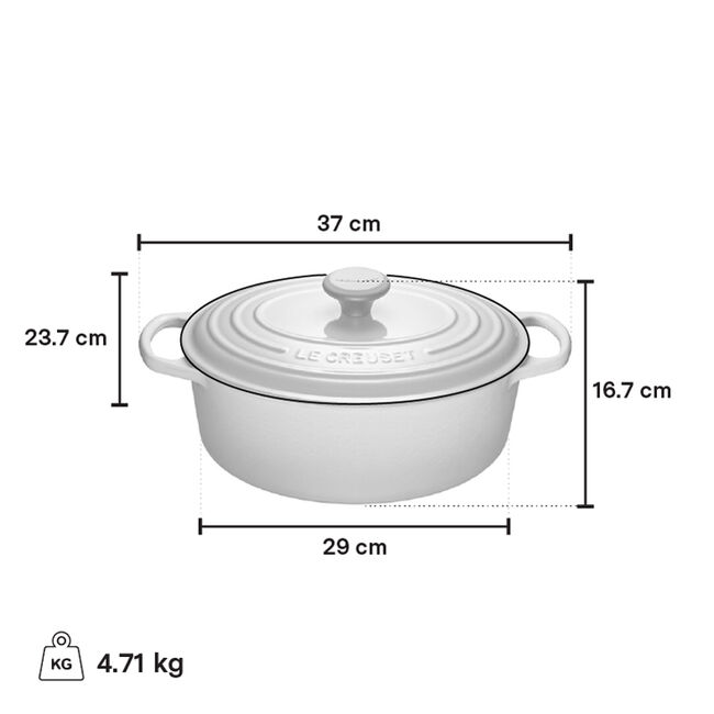Le Creuset 4.7 Litre Oval French Oven, Oyster