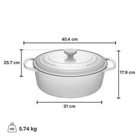 Le Creuset 6.3 Litre Oval Dutch Oven, Bleu Riviera