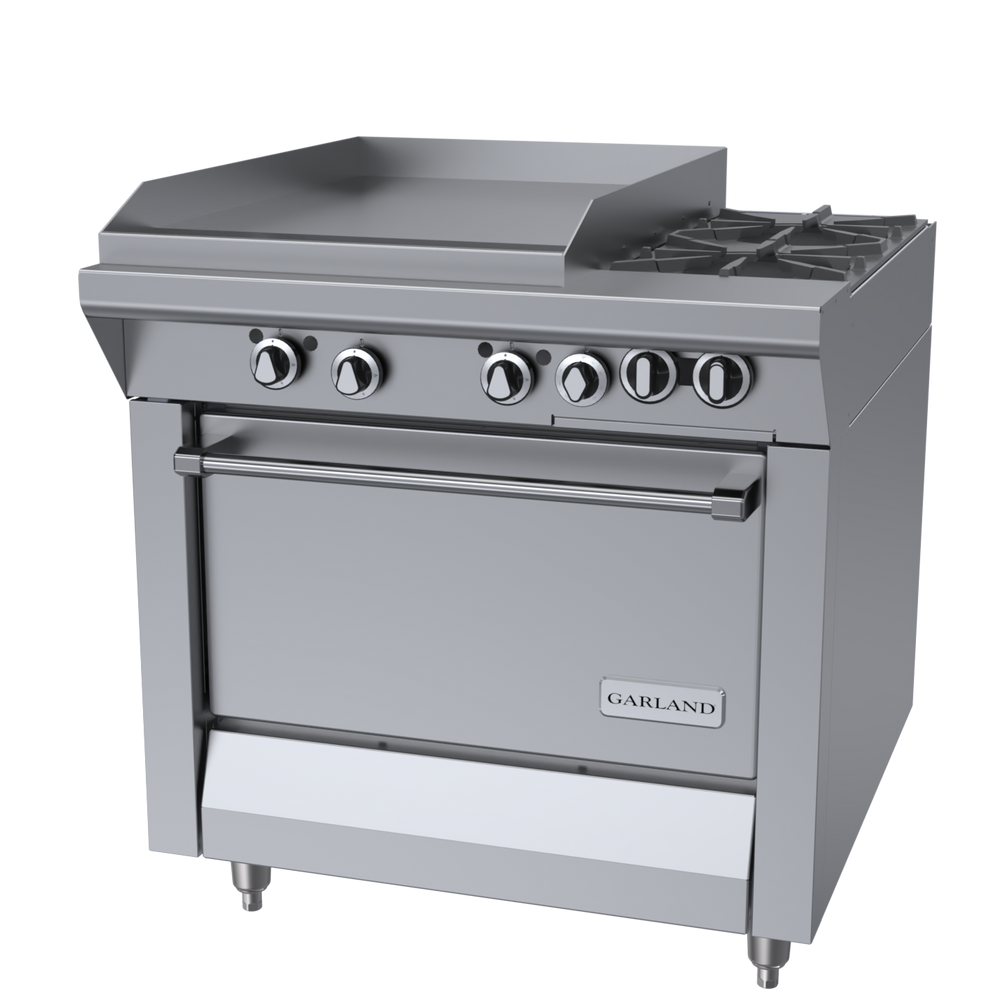 Garland Master Series Heavy Duty 34" Range with 2 Burners & 23" Griddle Natural Gas 154,000 BTU