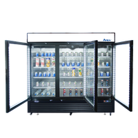 Atosa MCF8724GR 81" Merchandiser Refrigerator with 3 Glass Swing Doors, Black Exterior