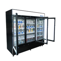 Atosa MCF8724GR 81" Merchandiser Refrigerator with 3 Glass Swing Doors, Black Exterior