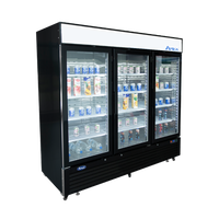 Atosa MCF8728GR 82" Merchandiser Freezer with 3 Glass Swing Doors, Black Exterior
