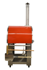Nella Wood Burning Pizza Oven with Red Enamel Coating