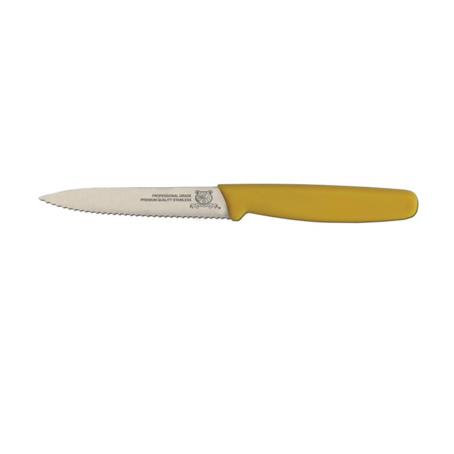 Nella 4" Wave Edge Paring Knife, Yellow Handle