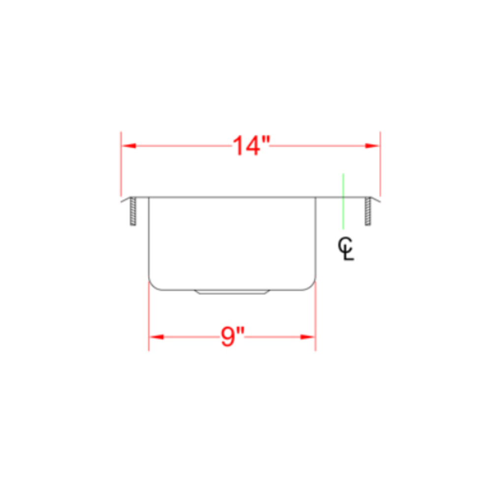Nella One Tub Drop In Sink 9" x 9" x 5" with Flat Top