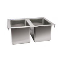 Nella Two Tub Drop in Sink 10" x 14" x 10" with Flat Top