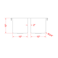 Nella Two Tub Drop in Sink 10" x 14" x 10" with Flat Top