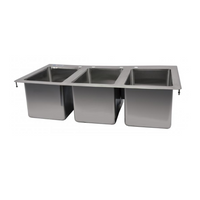 Nella Three Tub Drop In Sink 10" x 14" x 10" with Flat Top