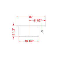 Nella One Tub Drop in Sink 12.5" x 10.25" x 5.5" with Self-Rimmed Edge