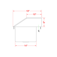 Nella One Tub Drop In Sink 10" x 14" x 10" with 6" Left-Back-Right Splash