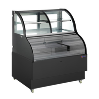 Nella 47" Dual Service Open Refrigerated Floor Display Case, Black