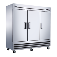 Nella 81" Reach In Refrigerator with 3 Solid Doors