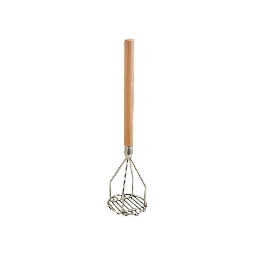 Nella 4" Round Potato Masher, Wood Handle