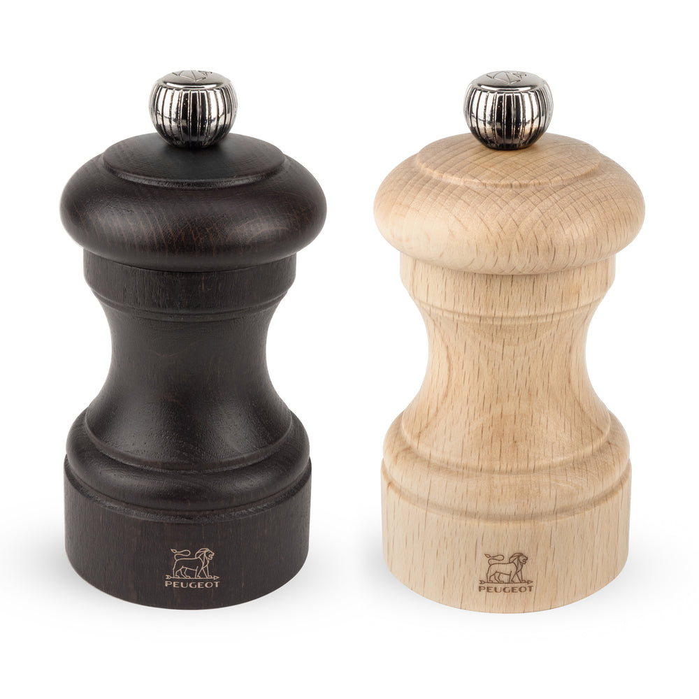 Peugeot Duo Bistro 4" Salt & Pepper Mills, Chocolate & Natural