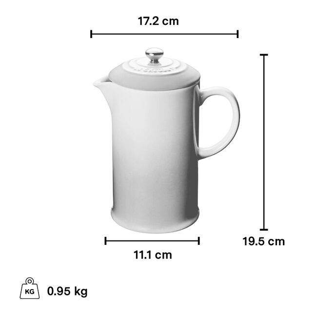 Le Creuset 0.8 Litre French Press, Meringue
