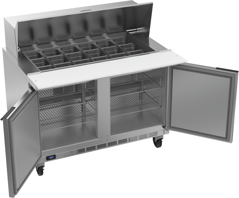 Beverage-Air 48" Sandwich / Salad 18 Pan Refrigerated Megatop Prep Table, 2 Doors