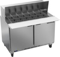 Beverage-Air 48" Sandwich / Salad 18 Pan Refrigerated Megatop Prep Table, 2 Doors