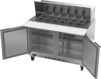 Beverage-Air 48" Sandwich / Salad 18 Pan Refrigerated Megatop Prep Table, 2 Doors