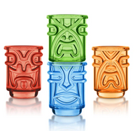 Final Touch Tiki Shot Glasses - Coloured - Set of 4