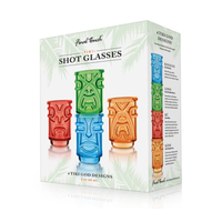 Final Touch Tiki Shot Glasses - Coloured - Set of 4