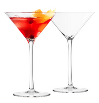 Final Touch Martini Lead-Free Crystal Glasses - Set of 2