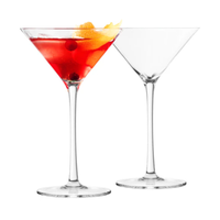 Final Touch Martini Lead-Free Crystal Glasses - Set of 2