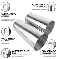 Final Touch Stainless Steel Boston Cocktail Shaker (Single Wall)