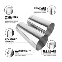 Final Touch Stainless Steel Boston Cocktail Shaker (Single Wall)