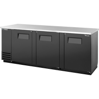 True 90" Back Bar Refrigerator with 3 Solid Doors - TBB-4PT
