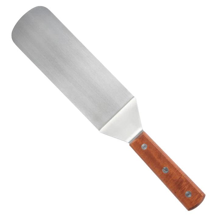 Winco Offset Flexible Turner 8.25" x 3" Blade, Wood Handle
