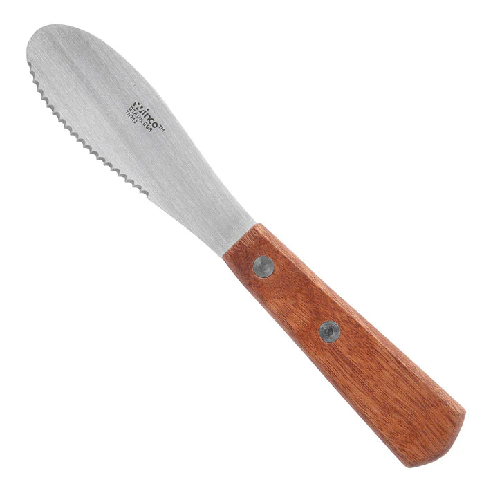 Winco 4" Butter Spreader, Wood Handle