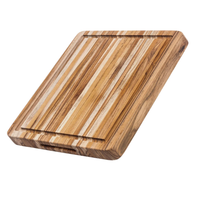 Teakhaus 16" x 12" x 1.5" Traditional Teakwood Carving Board with Juice Canal