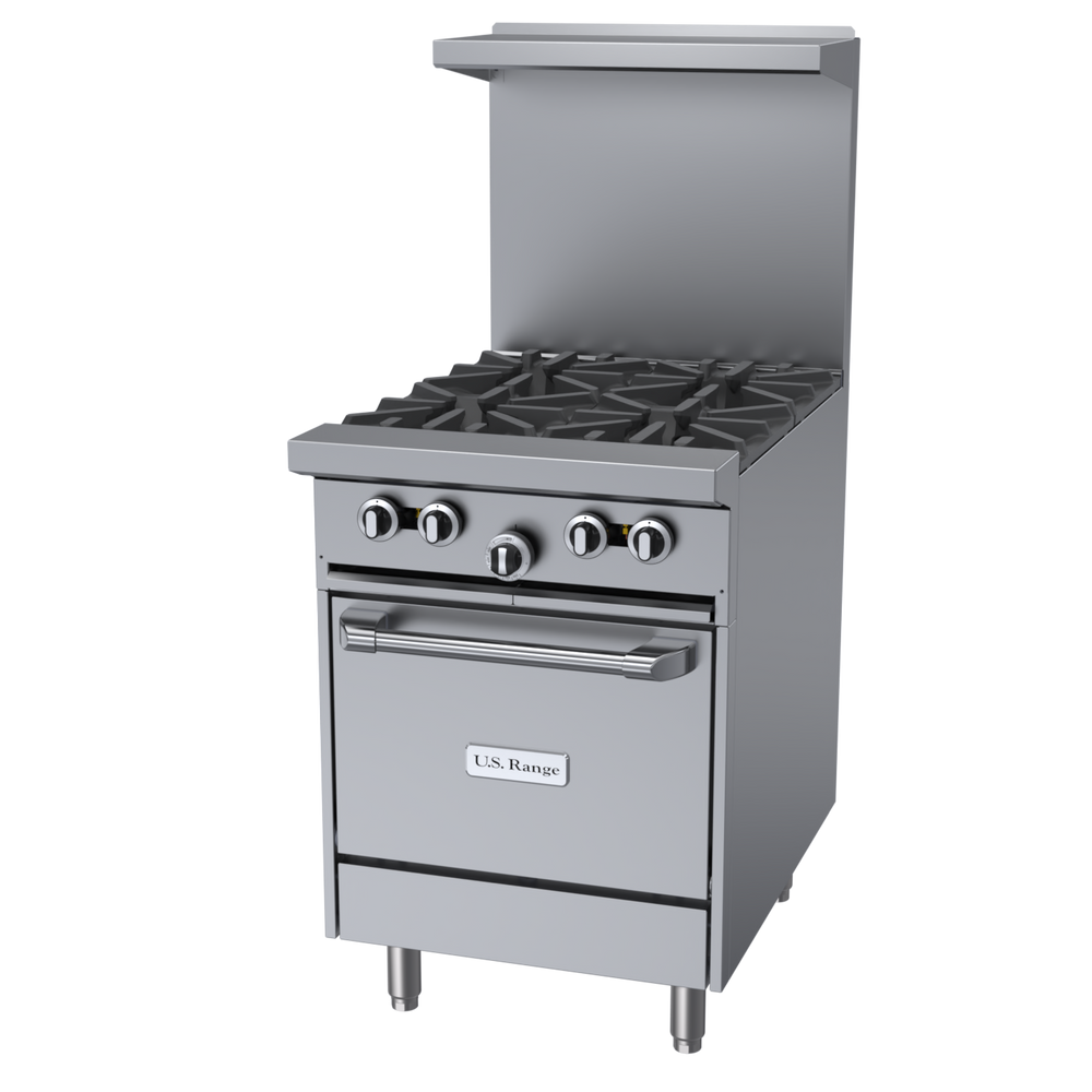 Garland U Series 24" Range with 4 Burners & Space Saver Oven Natural Gas 160,000 BTU