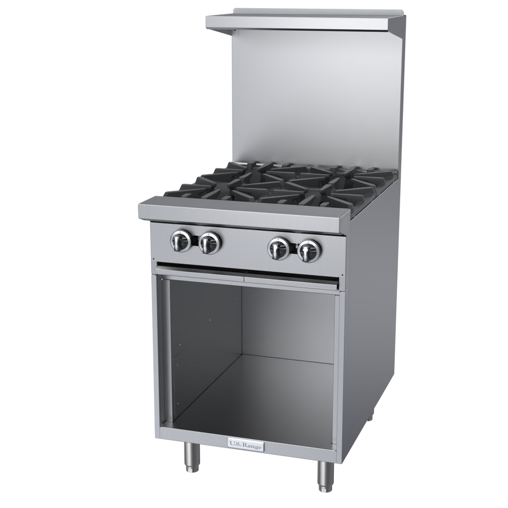 Garland U Series 24" Range 4 Burner with Storage Base Natural Gas 128,000 BTU