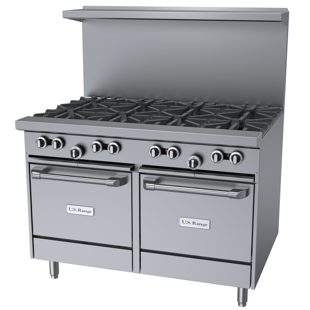 Garland U series 48" Range with 8 Burners & 2 Space Saver Ovens Natural Gas 320,000 BTU
