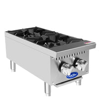 Atosa CookRite 12" Countertop 2 Burner Hotplate Natural Gas 32,000 BTU
