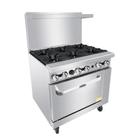 Atosa AGR-6B-NG 36" Range with 6 Burners & Oven Natural Gas 192,000 BTU