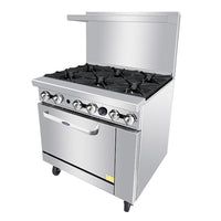 Atosa AGR-6B-NG 36" Range with 6 Burners & Oven Natural Gas 192,000 BTU