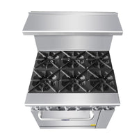 Atosa AGR-6B-NG 36" Range with 6 Burners & Oven Natural Gas 192,000 BTU