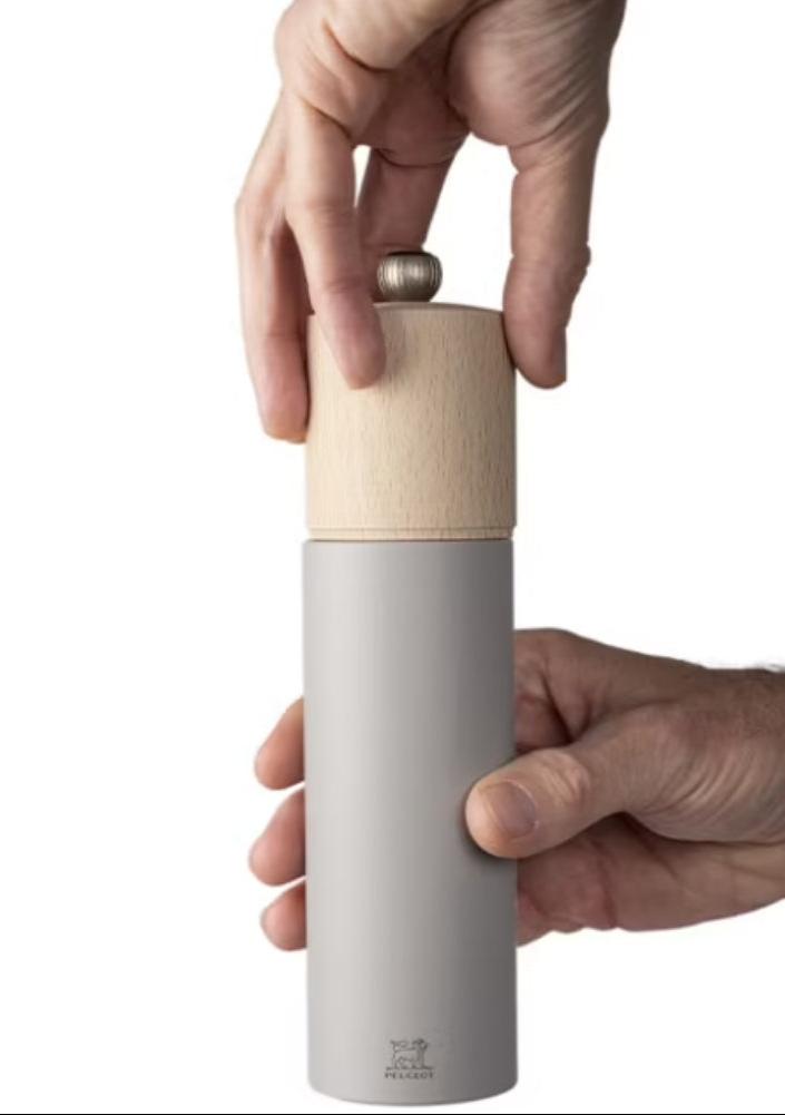 Peugeot Boreal 8" Beech Wood Salt Mill, Pebble Grey