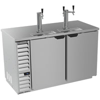 Beverage-Air 59" Direct Draw Dispenser 2 Taps & 2 Keg Capacity wit 2 Solid Doors, Stainless Steel Exterior