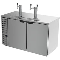 Beverage-Air 59" Direct Draw Dispenser 2 Taps & 2 Keg Capacity wit 2 Solid Doors, Stainless Steel Exterior