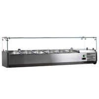 Nella 59" Refrigerated Topping Rail with Sneeze Guard