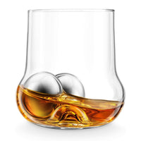Final Touch 15 Oz RockRoller Glass with Tongs & Two Stainless Steel Chilling Balls
