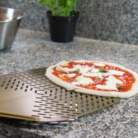 Gi Metal 14" Round Perforated Pizza Peel, 59" Handle Length