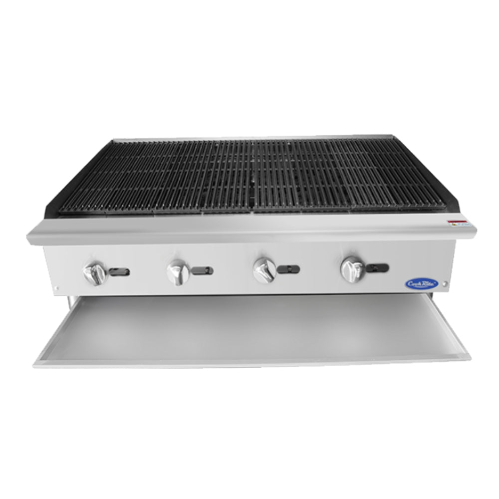 Atosa ATRC-48 CookRite 48" Radiant Countertop Charbroiler with 4 Burners, 140,000 BTU Natural Gas
