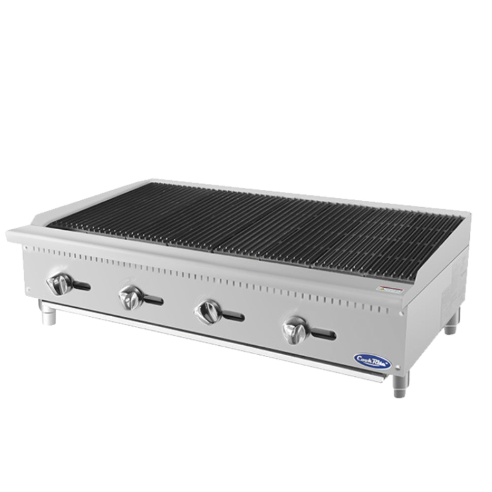 Atosa ATRC-48 CookRite 48" Radiant Countertop Charbroiler with 4 Burners, 140,000 BTU Natural Gas