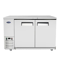 Atosa MBB59GR 57" Back Bar Refrigerator with 2 Solid Doors, Stainless Steel