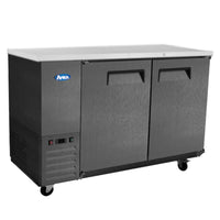 Atosa SBB59GRAUS2 58" Back Bar Refrigerator with 2 Solid Doors, Black Powder Coated