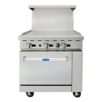 Atosa CookRite 36" with Griddle Top & Standard Oven Propane Gas 102,000 BTU